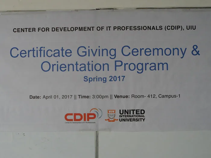Orientation & Certificate Awarding Spring 2017