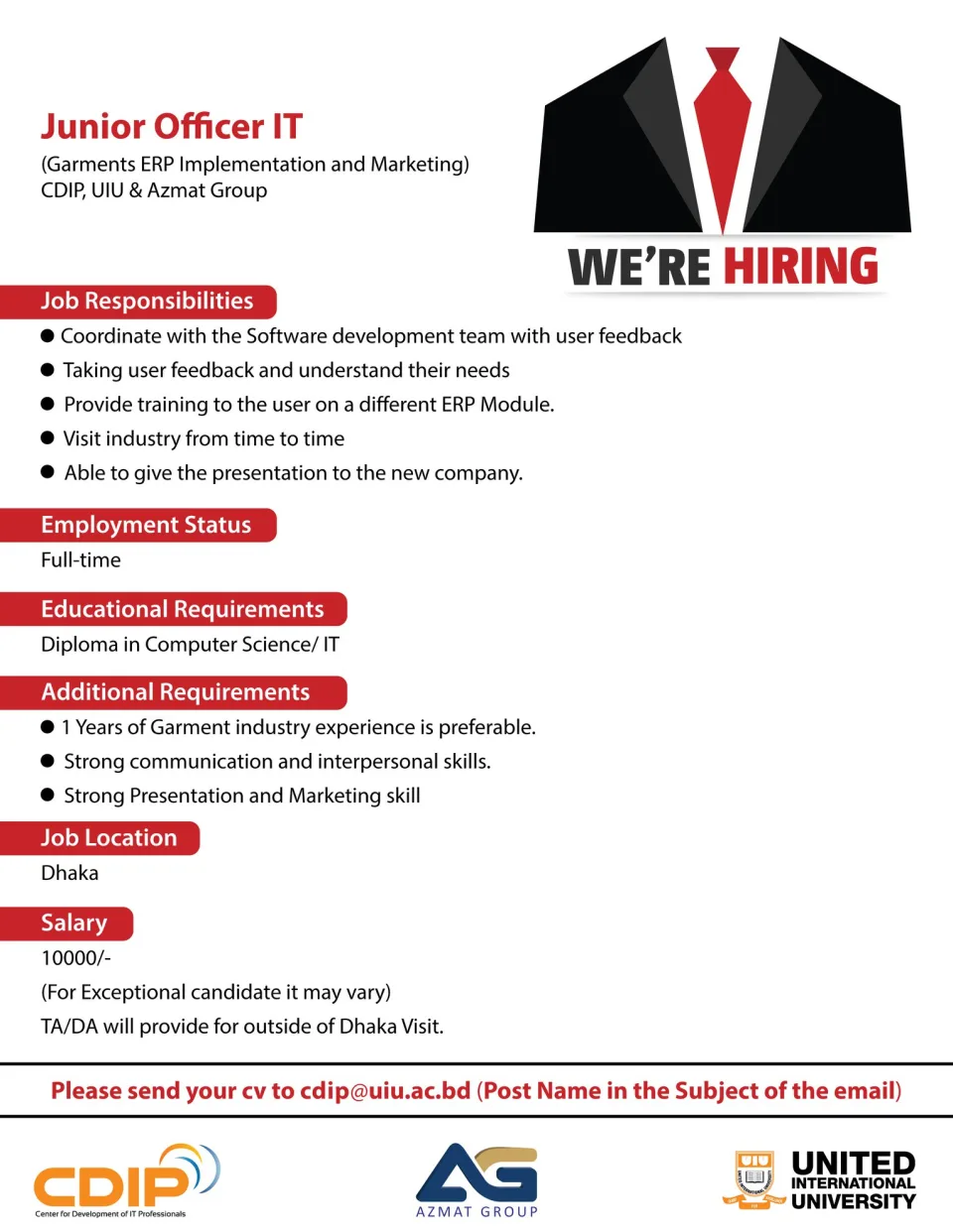 Job Opportunity at CDIP, UIU